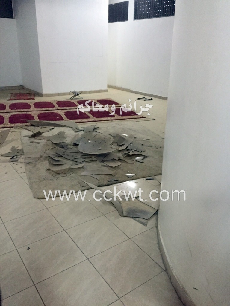 إتلاف وكسر زجاج مسجد مخفر القيروان