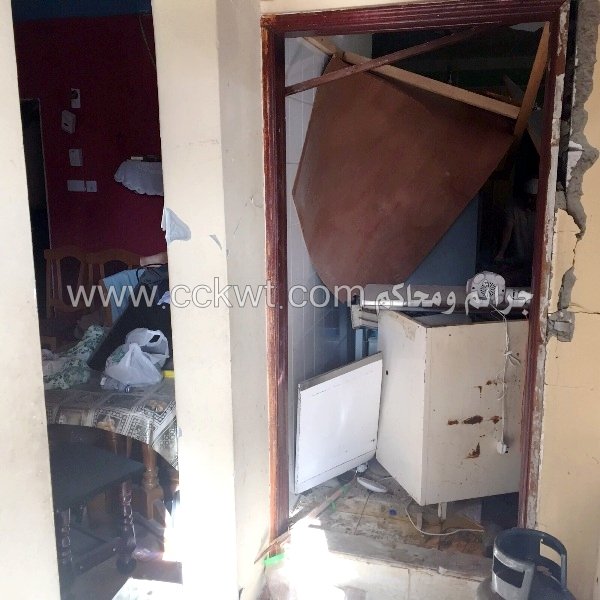 بعض التلفيات التي سببها الحادث