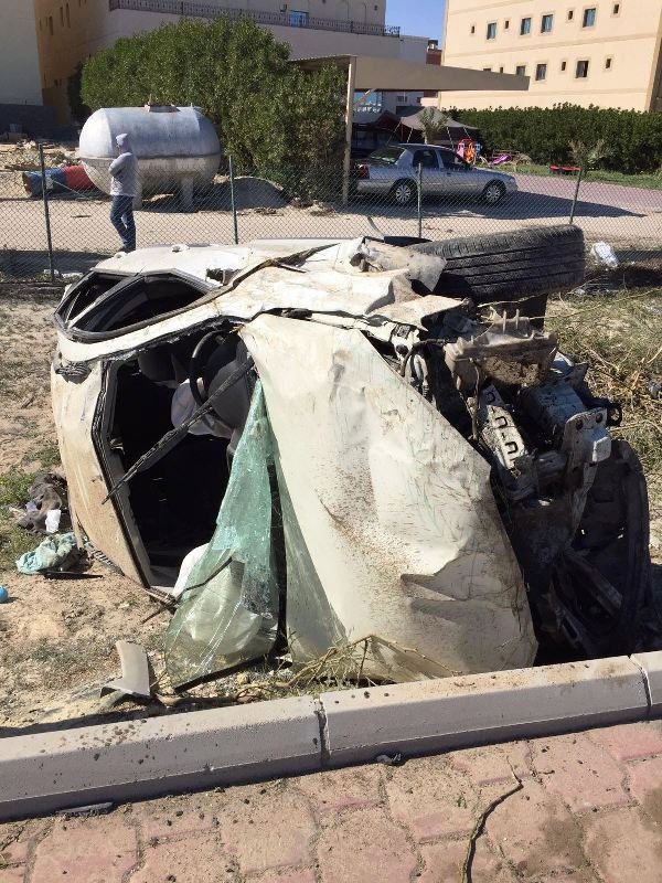 مركبة المصاب بحادث طريق الملك فهد