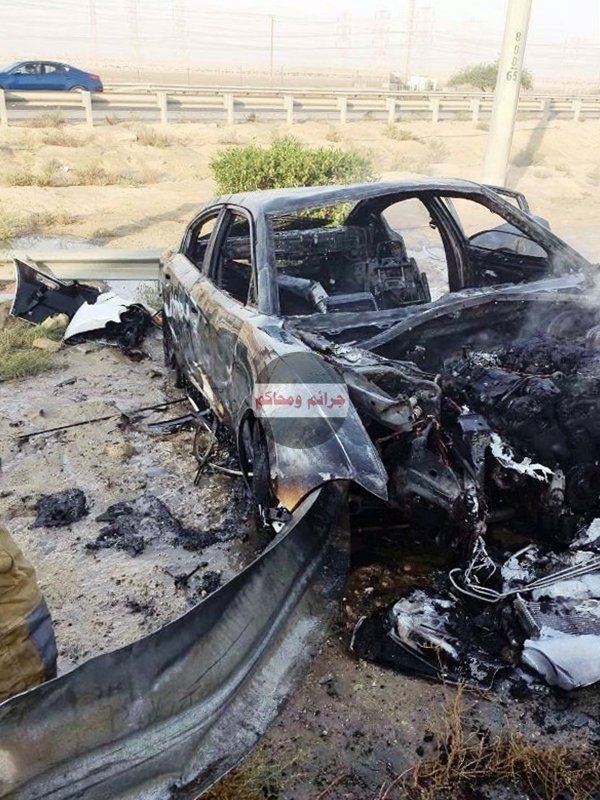 المركبة بعد إخماد نيرانها