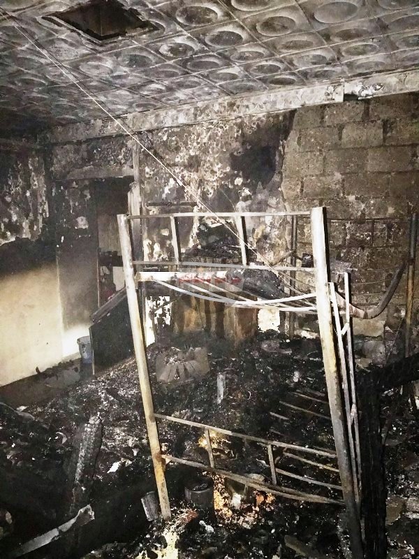النيران التهمت كامل الشقة
