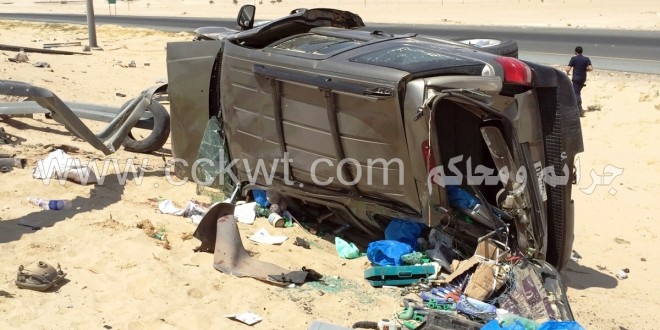 انقلاب مركبة على طريق العبدلي يصيب سائقها بكسور وقطع شرياني