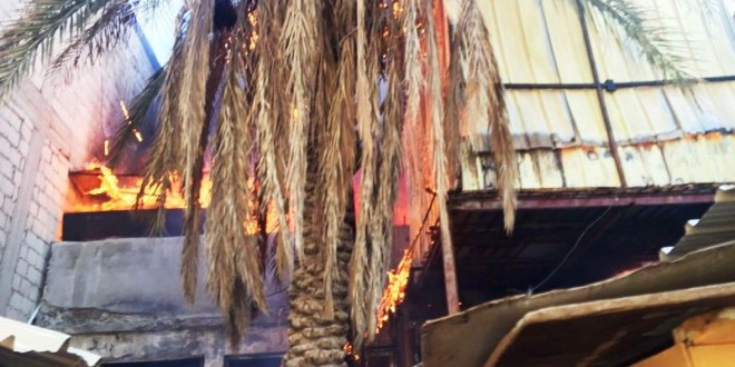 النيران تحرق 3 بيوت عربية في «خيطان»