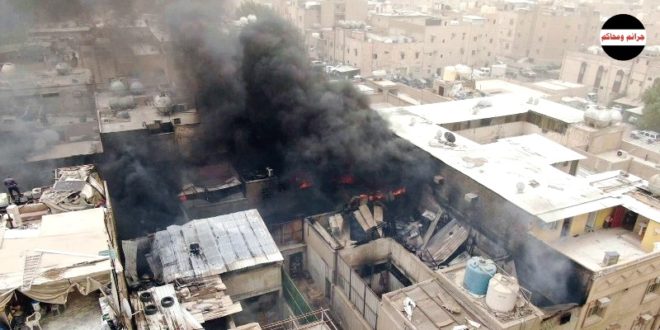 6 فرق إطفاء تخمد حريق 4 بيوت عربية في «جليب الشيوخ»