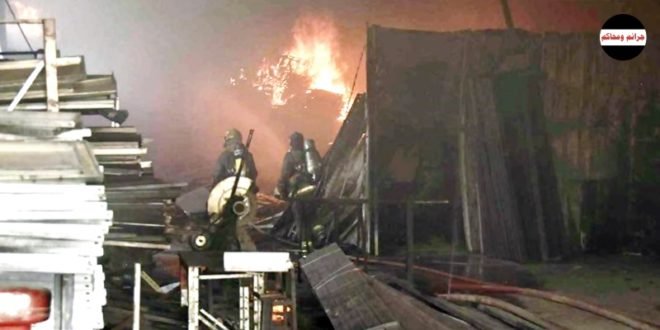 5 فرق إطفاء تخمد حريق مخزنين في «الصليبية الزراعية»