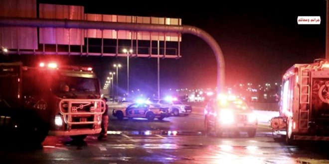 وفاة سائق آسيوي بتصادم شاحنتين على طريق 6.5